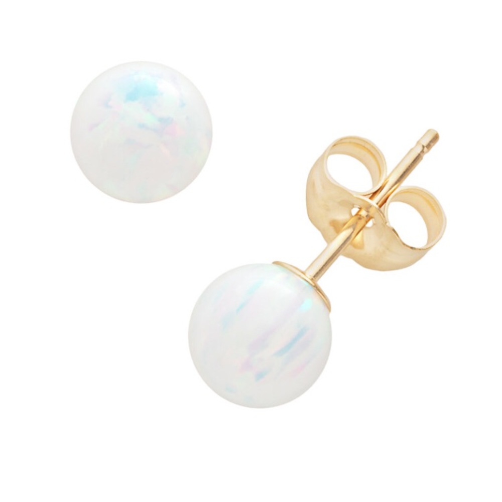 Lab Created Opal Ball Stud Earrings